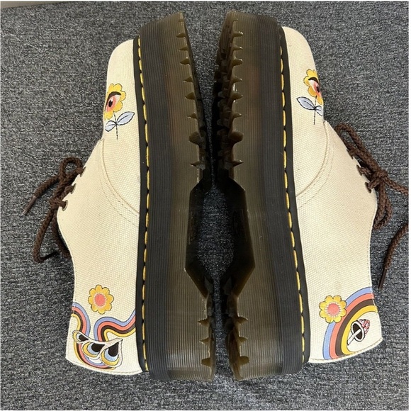Dr. Martens Vegan 1461 Retro RayCanvas Embroidered Platform ShoesUS Women's 10 - Picture 14 of 16